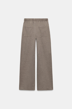 ZARA БРЮКИ ПРЯМОГО КРОЯ ИЗ МЯГКОЙ ТКАНИ, СВЕТЛО-КОРИЧНЕВЫЙ