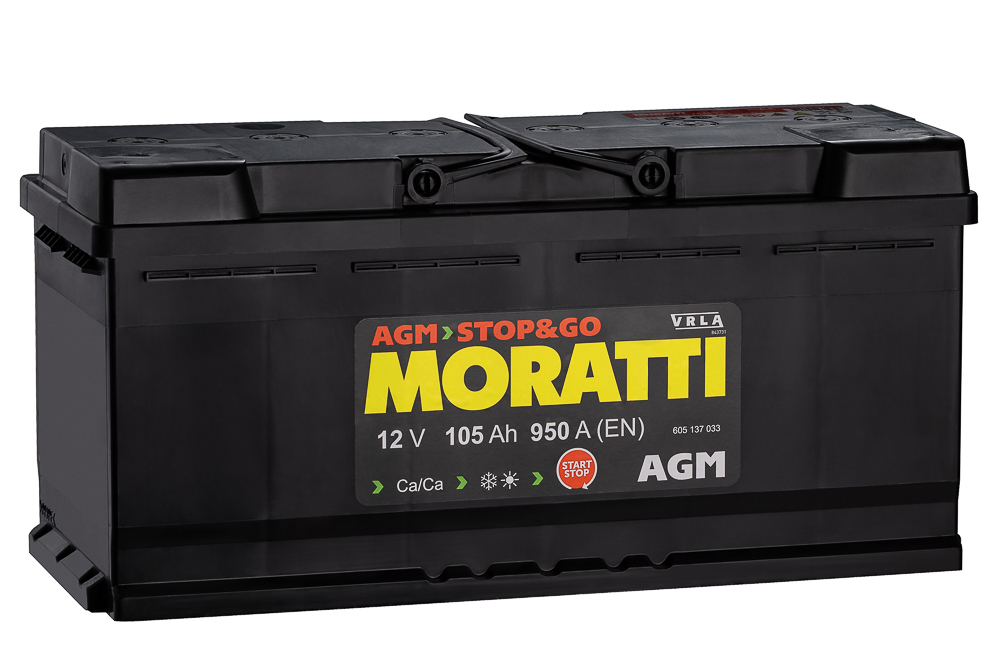 Аккумулятор 6СТ-105 А.ч., о.п., R+ Moratti  AGM (арт. 605137033 )