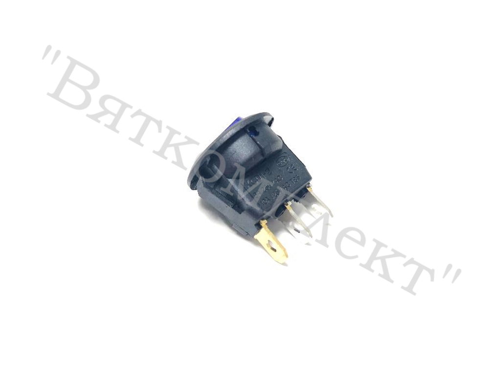 Переключатель с подсветкой 220V KСD1-101N-8 синий (клавишный)