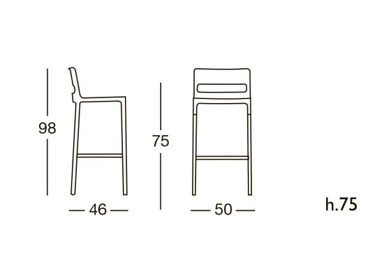 Стул барный пластиковый Divo цвет оранжевый