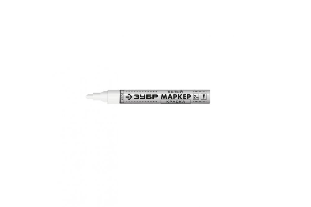 Маркер краска ЗУБР МК-750 2-4 мм белый
