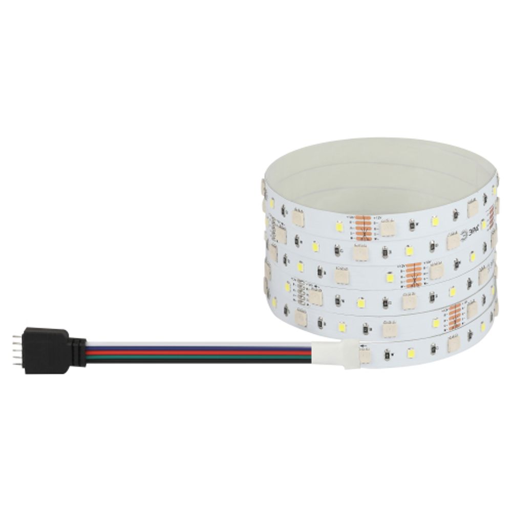 Светодиодная лента ЭРА LS5050-14,4-60-12-RGB+W-IP20-1 year-5m RGB+холодный белый 1 год | Светодиодные ленты 12В 1 год
