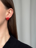 Серьги с красной эмалью Avon