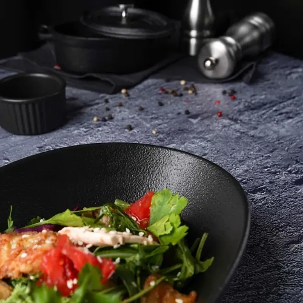 Салатник 700 мл 25*16 см h6,4 см Wave Up Smooth Black Raw Stellar P.L. Proff Cuisine [1]