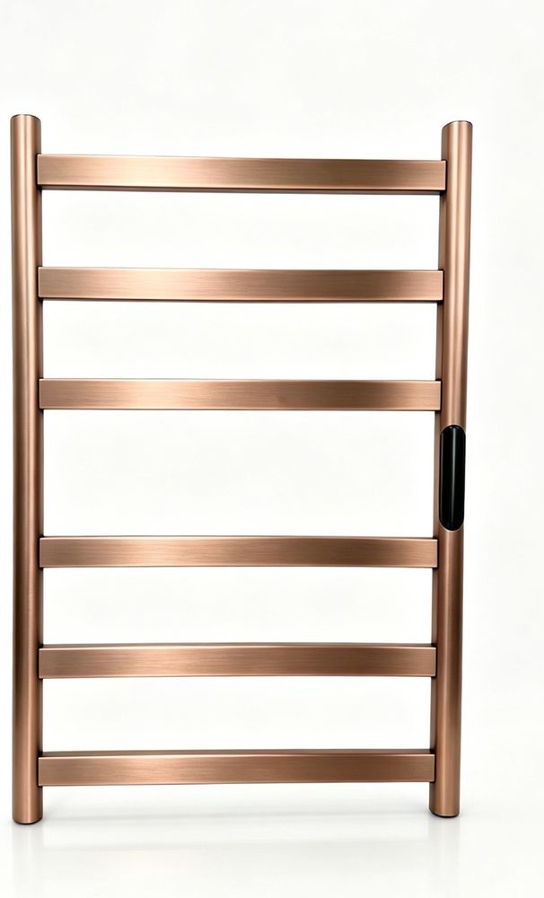 Полотенцесушитель электрический REIN Classic Cube 6-Brushed rose gold-6040, 600*400 мм