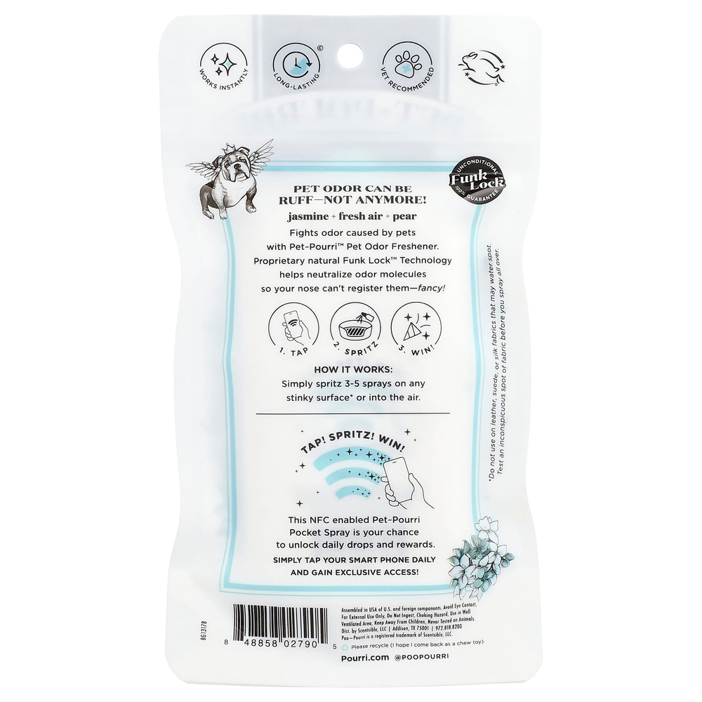 Poo-Pourri, освежитель воздуха и тканей от запахов домашних животных Pet-Pourri™, Pawsitively Fresh, 30 мл