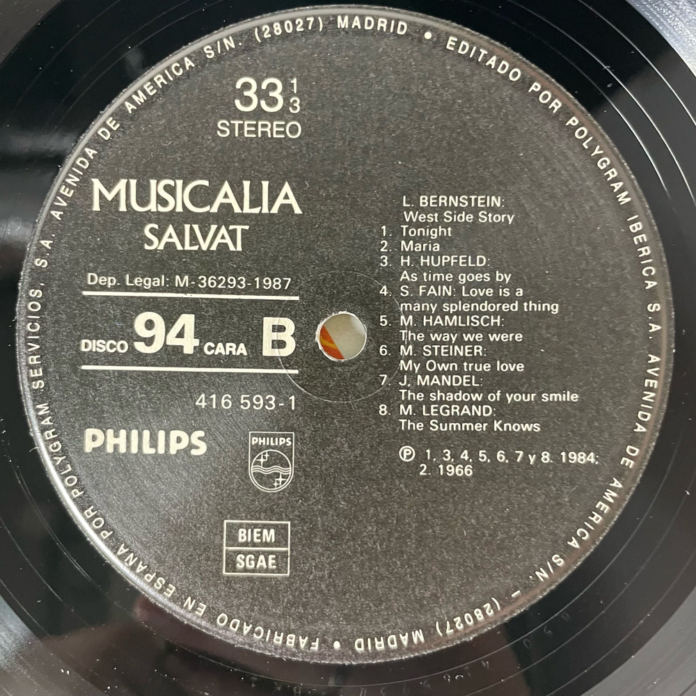 Винтажная виниловая пластинка LP Сборник Музыка Из Кинофильмов Musicalia 94. Cine Y Musica (Испания 1987) (Касабланка, Уснесенные Ветром и др)