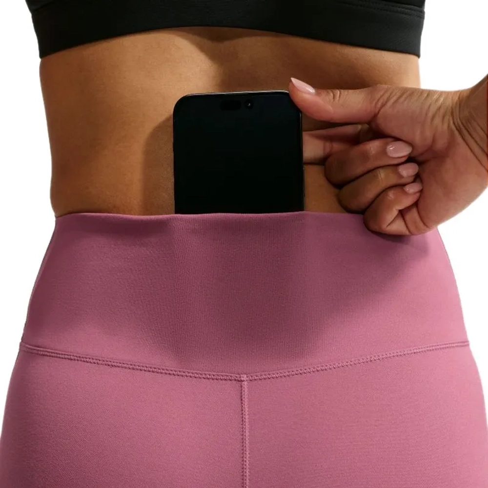 Женские леггинсы Nike One Seamless Front High Waisted Full Length - pink smoke/white