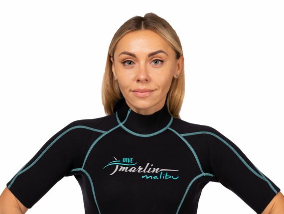 Гидрокостюм женский Marlin Malibu Shorty Lady 2,5 мм черно-голубой