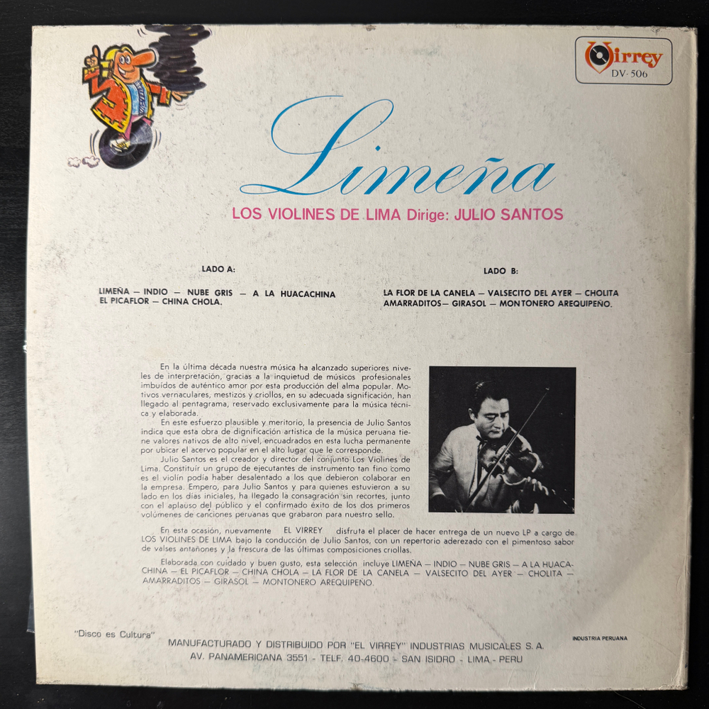 Los Violines De Lima ‎– Limeña (Перу 1964г.)