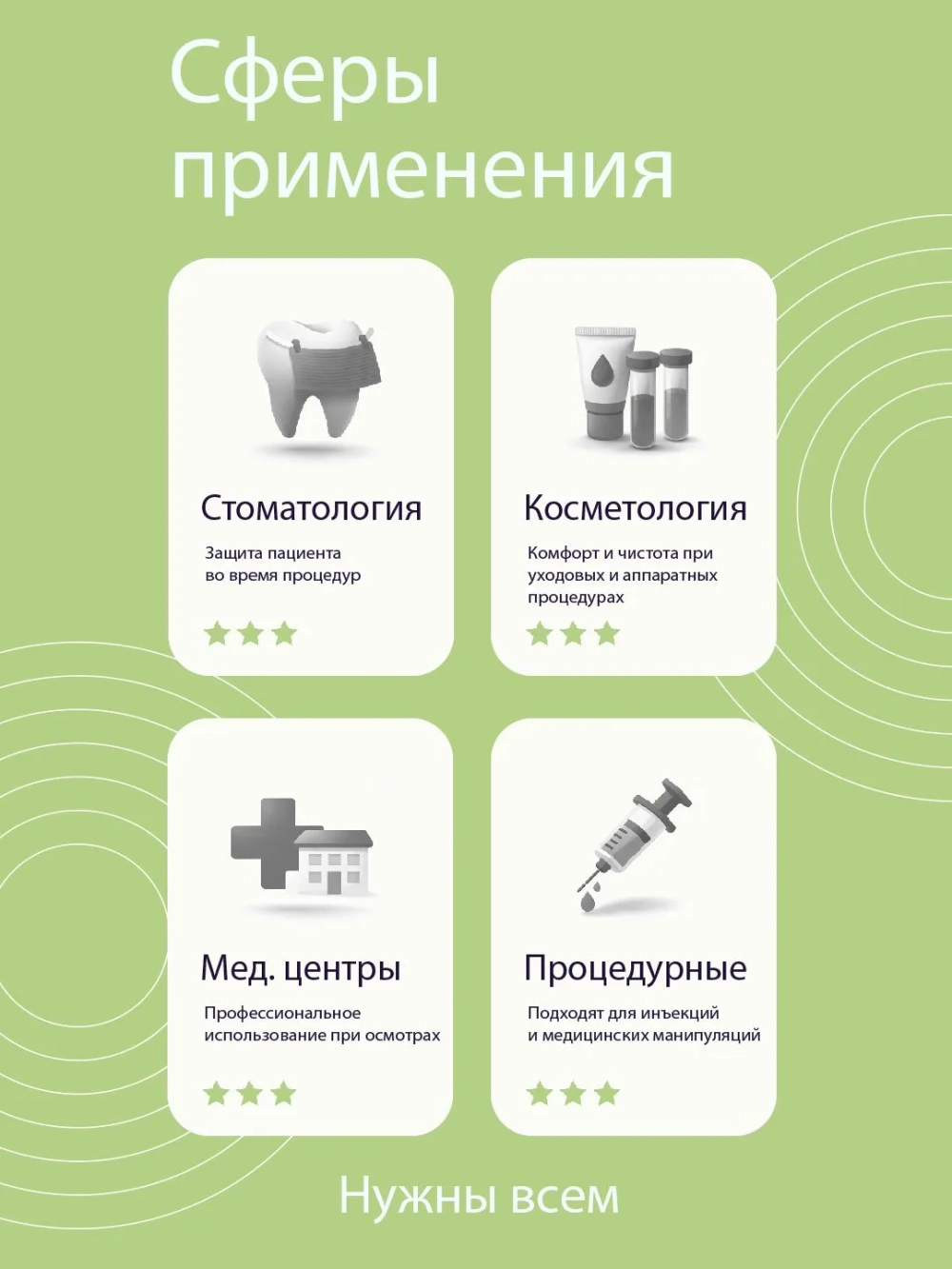Салфетки нагрудные "Кристидент" 500шт. - ПРЕМИУМ, (3-слой.) 33х45см, Салатовые,  НДС 10%