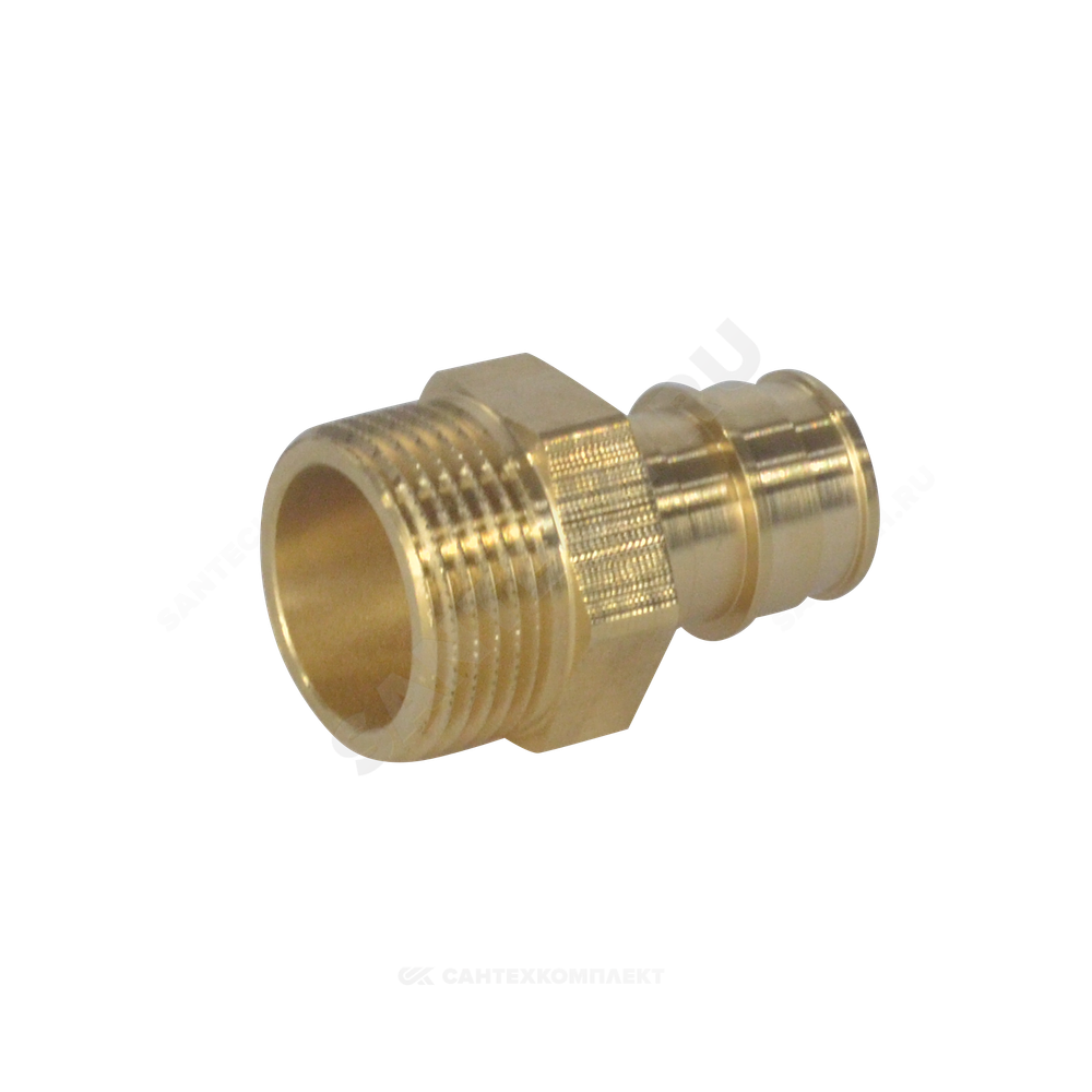 Муфта для PE-X труб радиальная латунь Дн 16х1/2" НР РОС