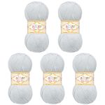 Пряжа Alize (Ализе) Baby Best / уп.5 мот. по 100 г, 240м, 224 светло-серый A
