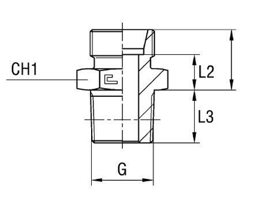 Штуцер FC DL10 BSPT 1/2" (корпус)