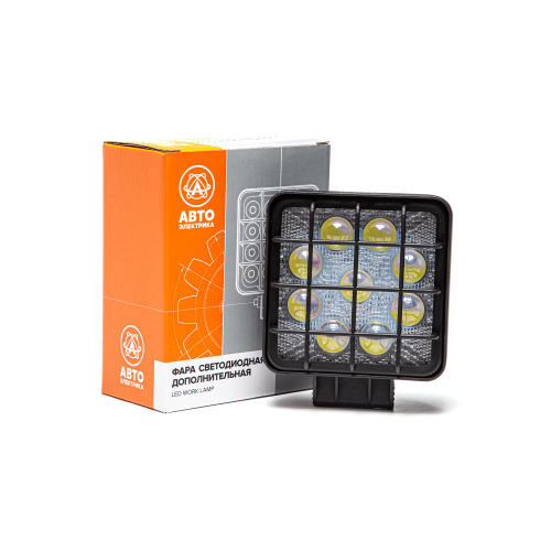 AE27S-9LED-5DLENS-HC Фара светодиодная дополнительная, квадратная 110х55х140, направленный свет, 9 диодов, 5D-линза, с решеткой, крепление по центру, 27 Вт, 10-30 В