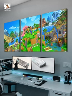 Модульная картина Minecraft, 150х70см