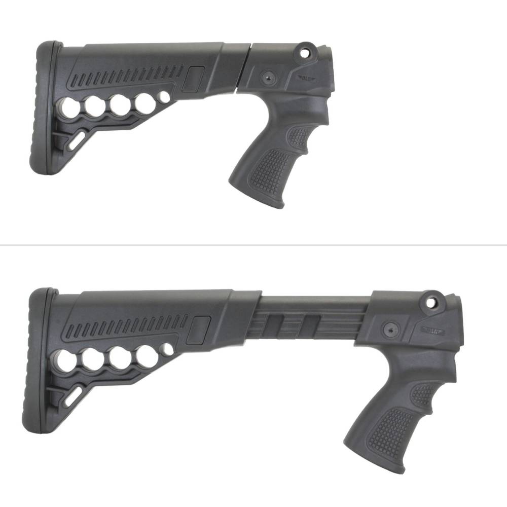 Телескопический приклад с патронташем Remington 870/750, DLG Tactical. Черный