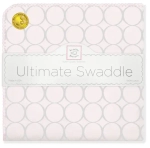 SwaddleDesigns SD-350SP Фланелевая пеленка для новорожденного - Sterling Mod Circles, Sunwashed Pink