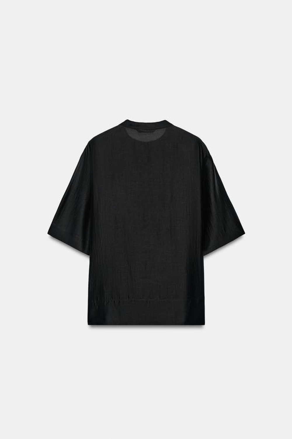 ZARA СТРУЯЩАЯСЯ БЛУЗА С КОРОТКИМИ РУКАВАМИ — ZW COLLECTION, ЧЕРНЫЙ