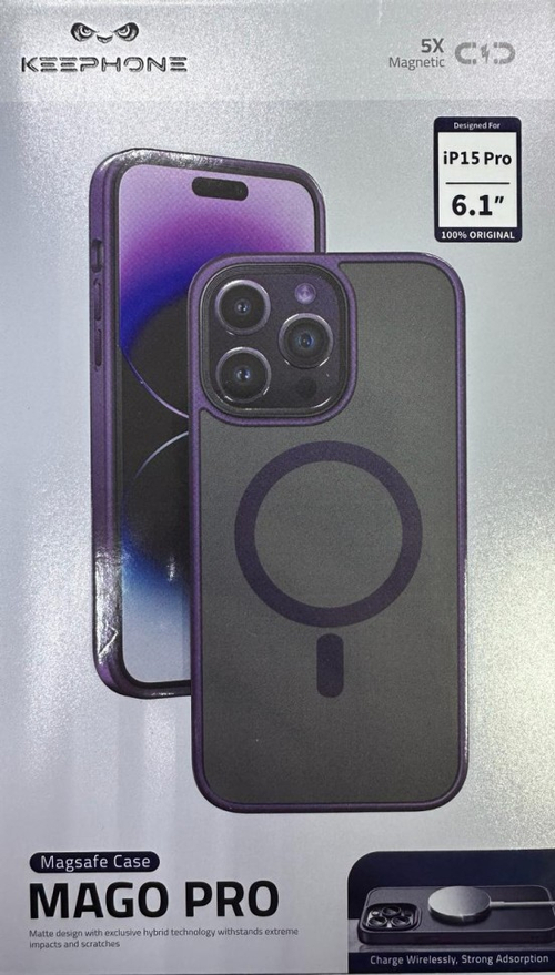 Накладка для i-Phone 15 Pro Keephone Mago Pro Magsafe матовый фиолетовый