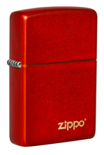 Легендарная классическая американская бензиновая широкая зажигалка ZIPPO Classic Metallic Red 49475ZL в подарочной коробке