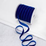 Лента бархатная (тесьма) 12.0 мм / 32.9±2 метров, 0081-1211 (8571 синий)