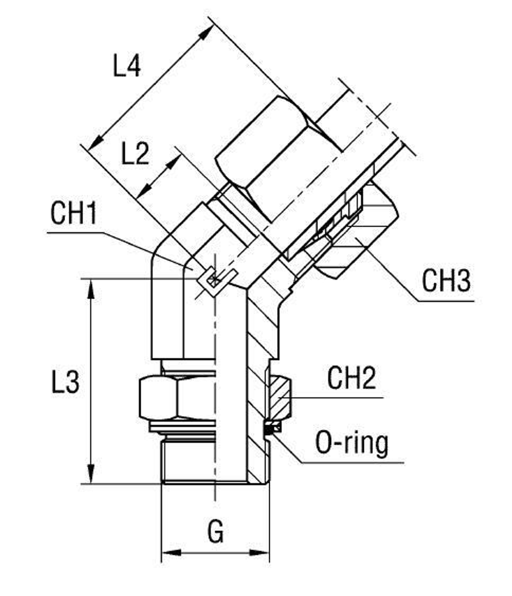 Штуцер FRG45 DS14 BSP1/2" (в сборе)