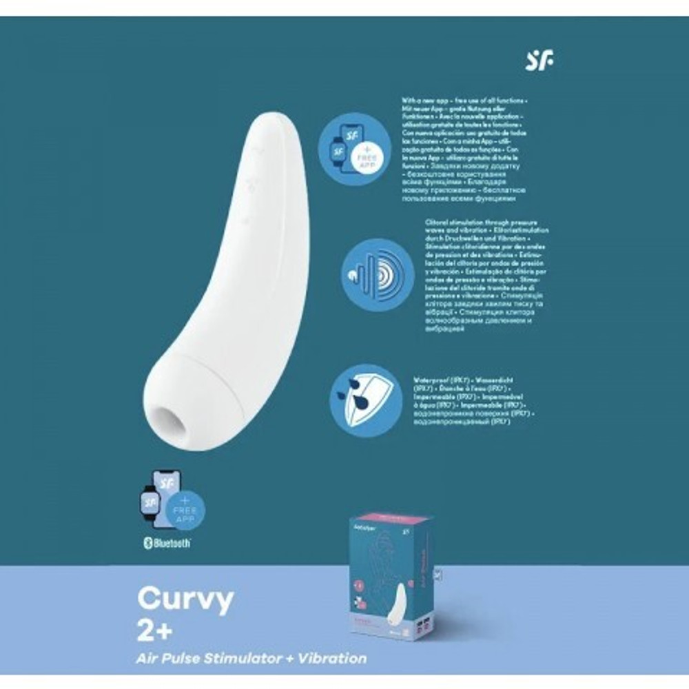 Вакуумный клиторальный стимулятор Satisfyer Curvy 2+ (белый)