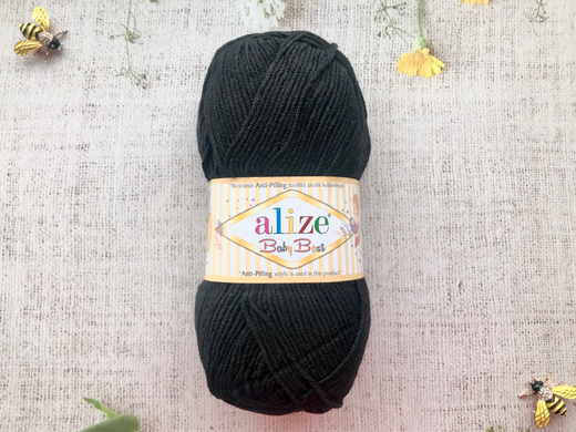 Пряжа ALIZE "Baby Best" 60 черный