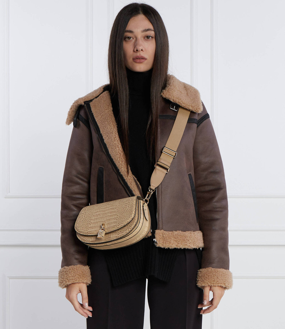 Кожаная сумка через плечо Michael Kors - бежевый(30F3GIMM8E)