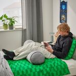 Комплект постельного белья IKEA BLASKATA (БЛОСКАТА), Односпальный, Зеленый, 150х200, 50х80 см