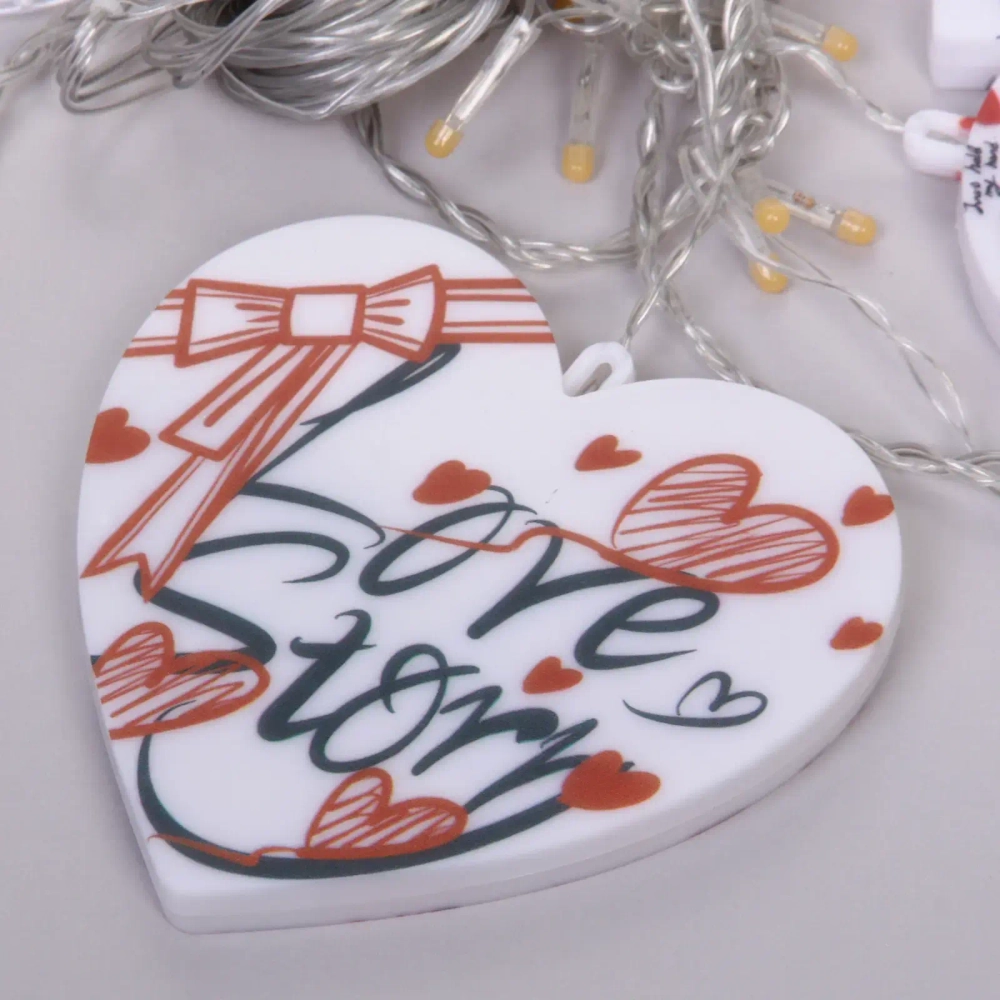 Гирлянда для дома БАХРОМА «LOVE» ш2,5м* в0,45/0,65м 90 ламп LED, прозрачн.пров, 8 режимов, IP-20, Теплый белый (возможность соединения)