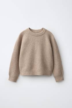 ZARA ОДНОТОННЫЙ СВИТЕР, РЫЖЕВАТО-КОРИЧНЕВЫЙ