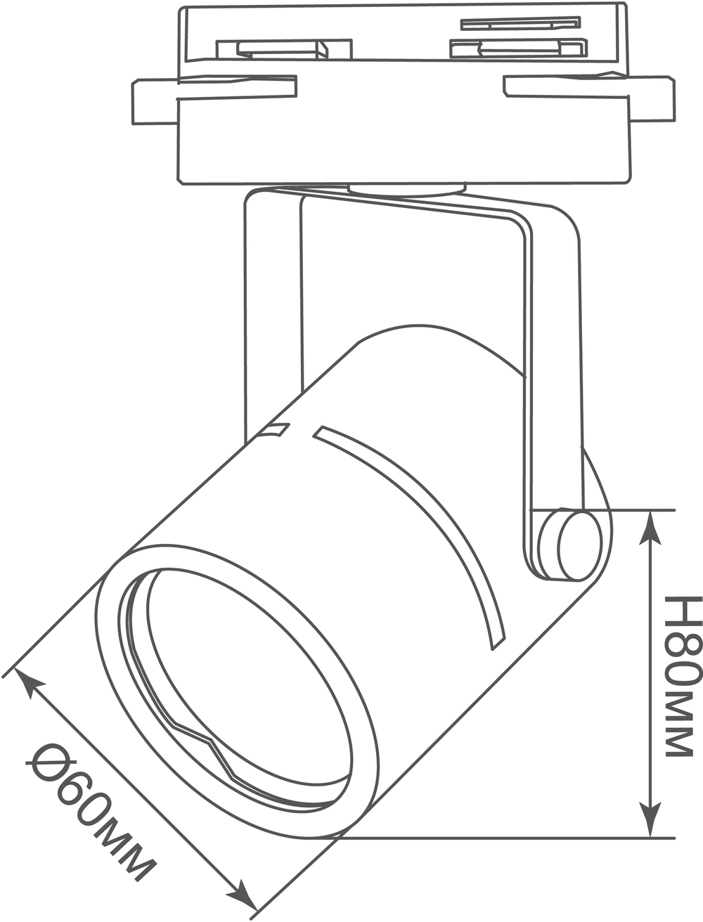 Размеры DN01001R1W 1Track