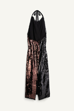 ZARA ПЛАТЬЕ МИДИ С ОТКРЫТОЙ СПИНОЙ - LIMITED EDITION, ЧЕРНЫЙ
