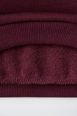 ZARA КОМПЛЕКТ ИЗ ТОЛСТОВКИ И БРЮК WIDE LEG, БУРГУНДИ