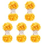 Пряжа Alize (Ализе) Puffy / уп.5 мот. по 100 г, 9м, 216 желтый A