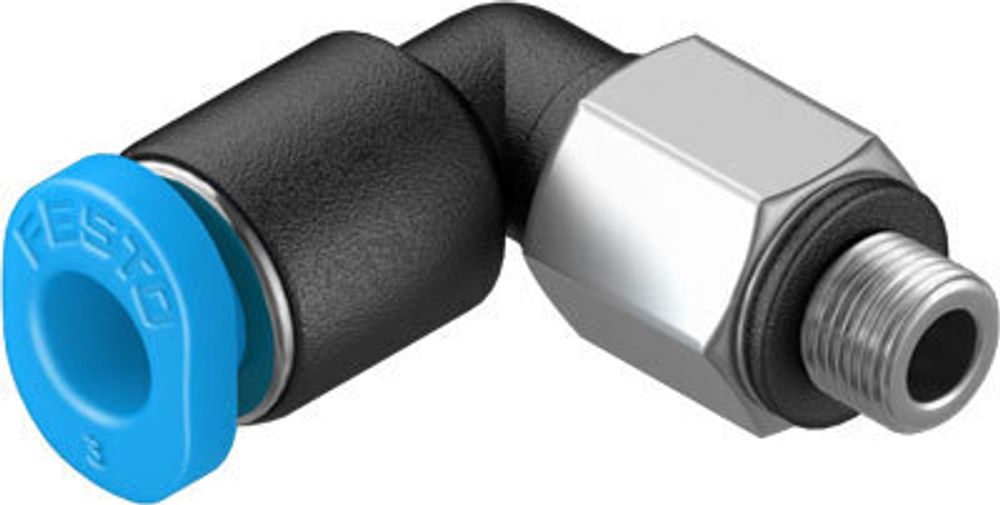 QSML-M3-3-100 Угловой штуцер с цанговым зажимом и резьбой