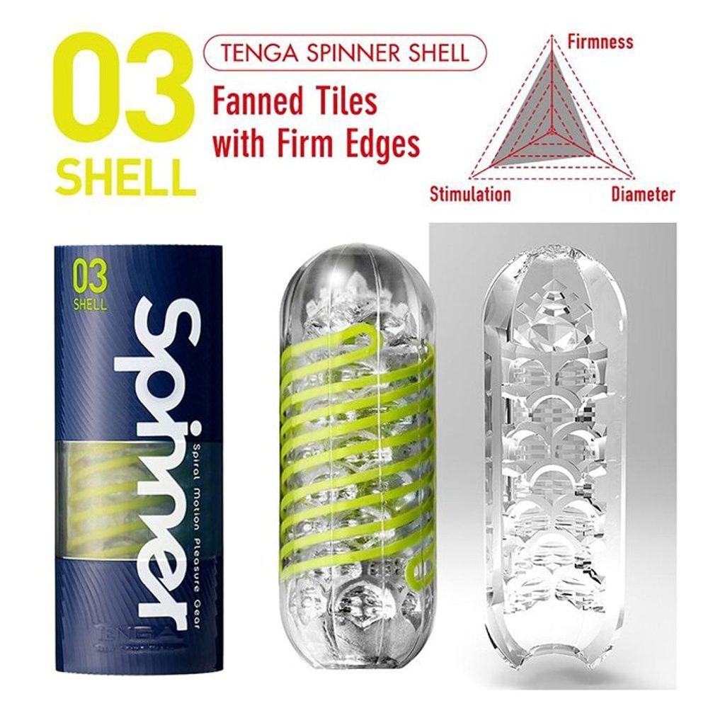 Мастурбатор Tenga Spinner Shell зеленый
