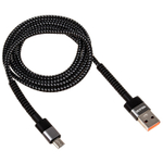 Кабель USB "WALKER" C535, 3.1А, Micro USB, поддержка QC, нейлон, черный