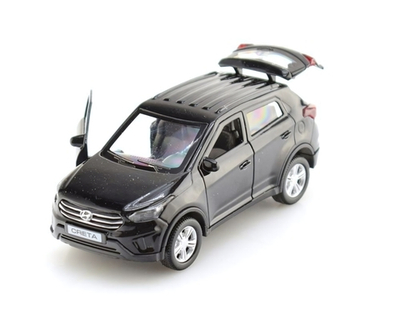 Модель ин. мет. "Hyundai Creta" 12см, открыв. двери, черный в коробка CRETA-BK (Технопарк)