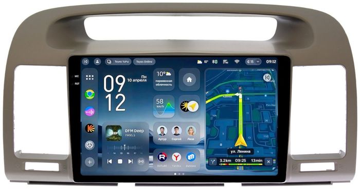 Магнитола для Toyota Camry 30 2001-2006 (рамка оливковая) - Teyes CC4-PRO монитор 9.5" 2K QLED на Android 13, Быстрейшая, Snapdragon 778G, ИИ, CarPlay, DSP, 4G SIM-слот