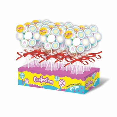 Маршмеллоу «Confectum Marshmallow pops» в форме цветочка, 28гр х 36шт
