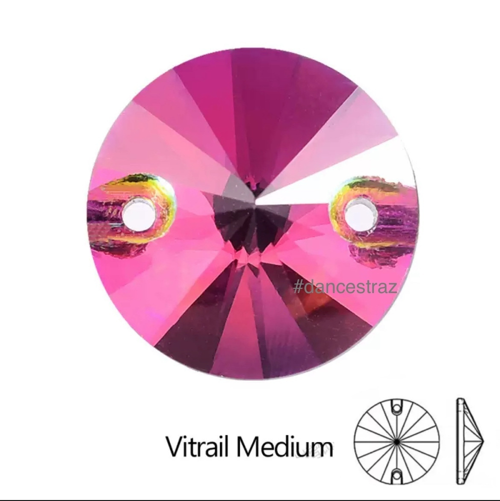 Стразы пришивные, Rivoli, Vitrail Medium, 001VM, 16mm, (72 ea/pkg), 5A+, (F2)