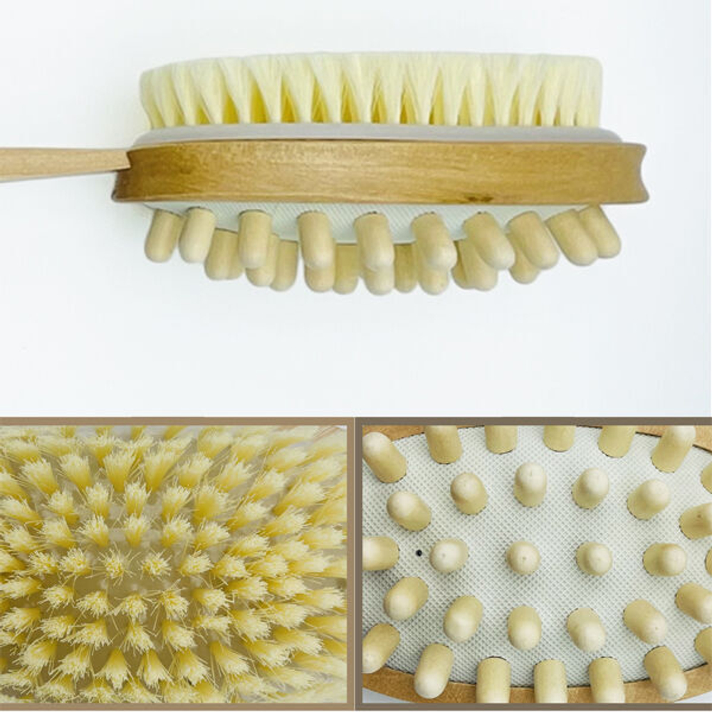 Двухсторонняя щетка для сухого массажа тела Seven Star Cleansing Massage Brush, 1шт