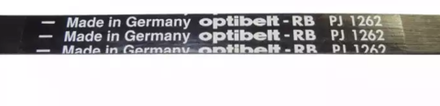 Ремень 1262 J4 PJ 5A Optibelt для стиральной машины 1267мм черный, белая надпись, Indesit 058973