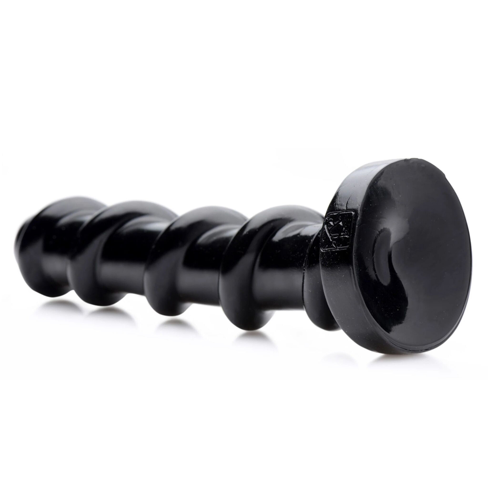 Черный стимулятор с винтовой конструкцией Mighty Screw - 24,1 см. (Цвет: черный)