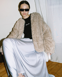 Silk A-line Skirt Silver
