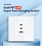 Блок зарядки в рамку 65W TYPE A+C+C 65WUSB БЕЛЫЙ