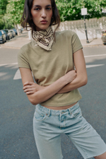 ХЛОПКОВАЯ ФУТБОЛКА С КОРОТКИМИ РУКАВАМИ — ZARA